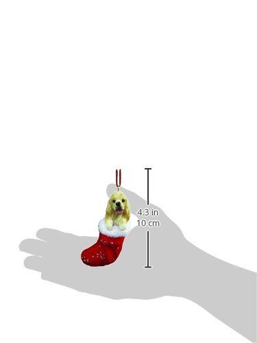 Cocker Spaniel Stocking Ornament with "Santa's Little Pals" Hand Painted