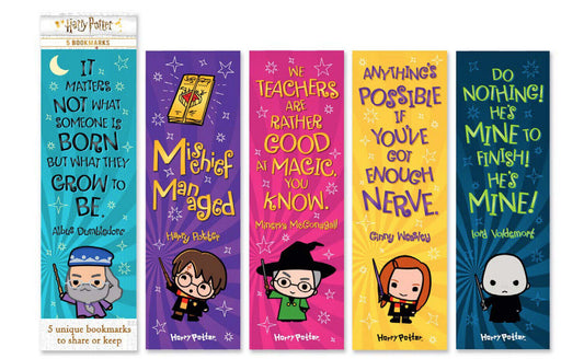 Re-Marks Harry Potter Wizards and Wands Set of 5 Different 2-Sided Bookmarks
