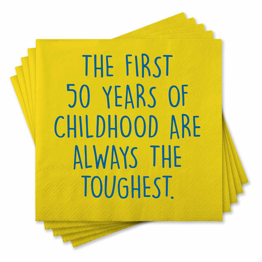 Chris's Stuff Decorative Beverage Paper Napkins, Set of 25, First 50 Years Tough