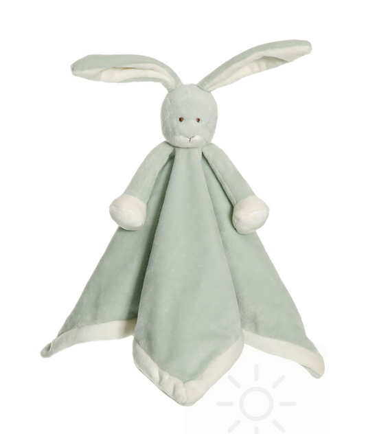 Teddykompaniet Diinglis Sage Green Bunny Plush Fleece Baby Blanket Snuggler, 13"