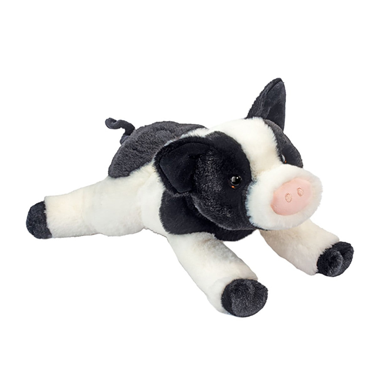 Douglas Ernie Black & White Pig Softie Plush Stuffed Animal, 13"