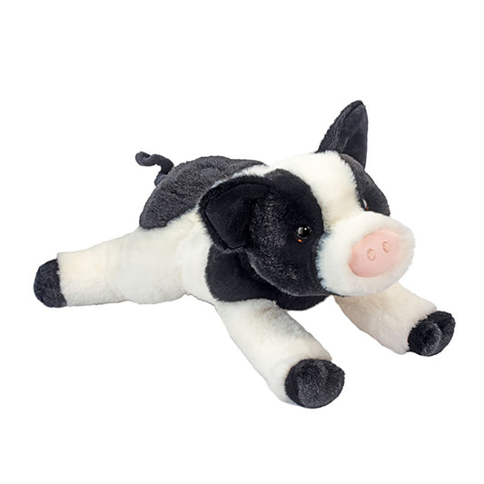 Douglas Ernie Black & White Pig Softie Plush Stuffed Animal, 13"