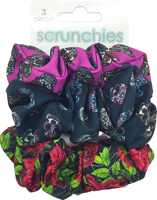 Spoontiques Sugar Skull Hair Scrunchies (3-Pack)