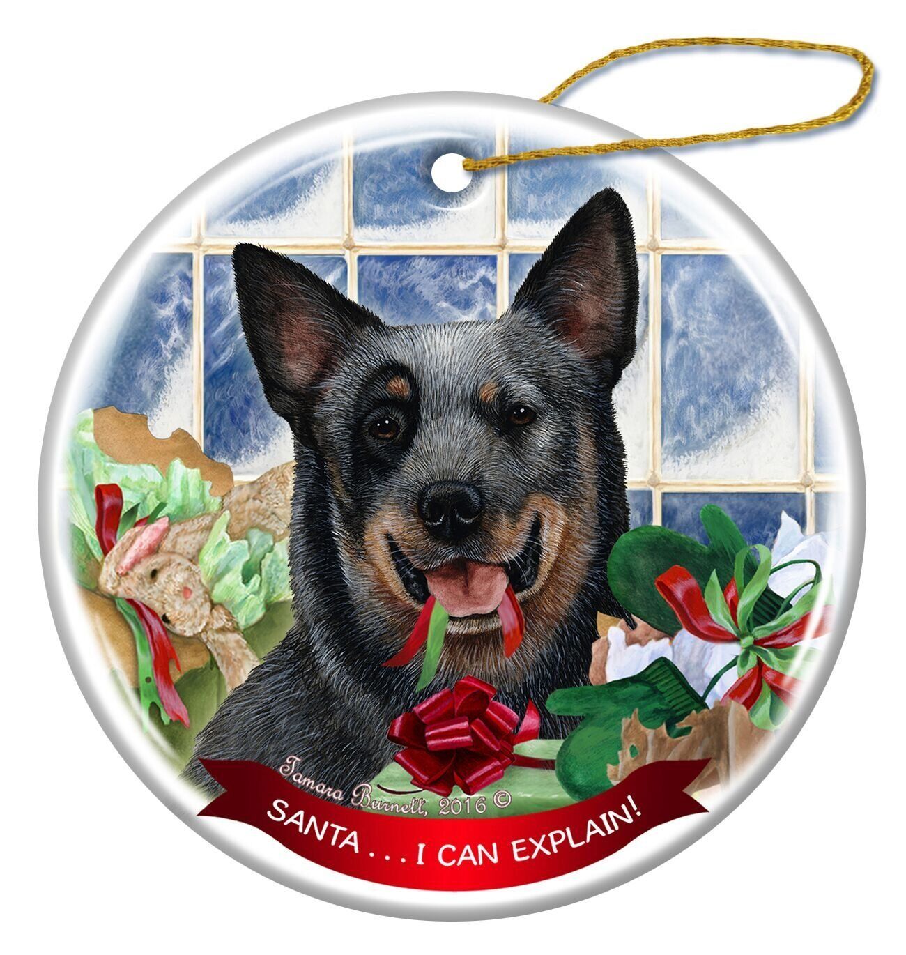 Australian Cattledog BlueTick Dog Porcelain Hanging Ornament Pet Gift