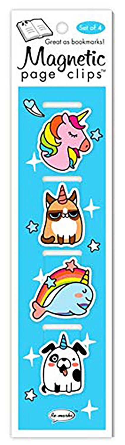 Re-marks Unicorn Doodle Magnetic Page Clips