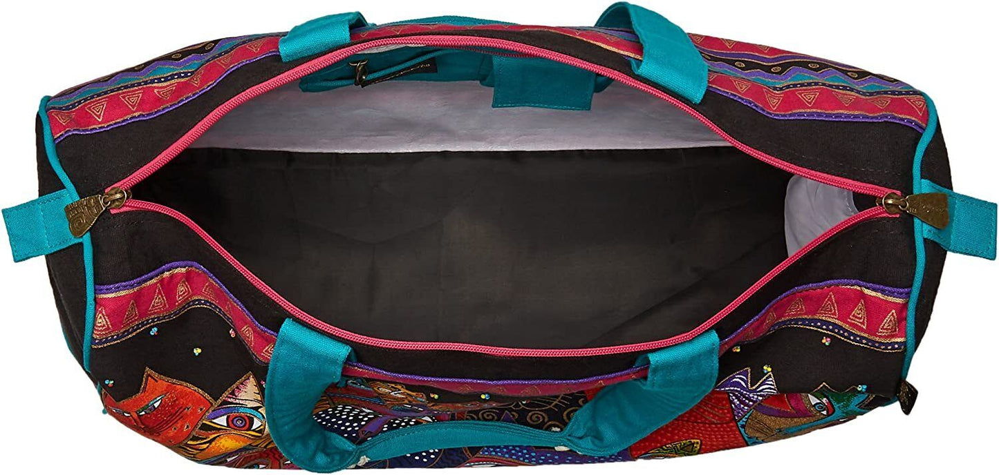 Laurel Burch Travel Bag Zipper Top 21-Inch by 8-Inch by 16-Inch, Fantasticats