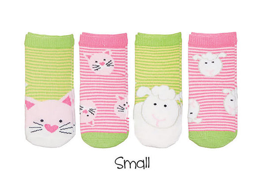 FlapJackKids Sock Safari Kitten and Lamb Baby Socks 8 Socks Size 0-12 Mo