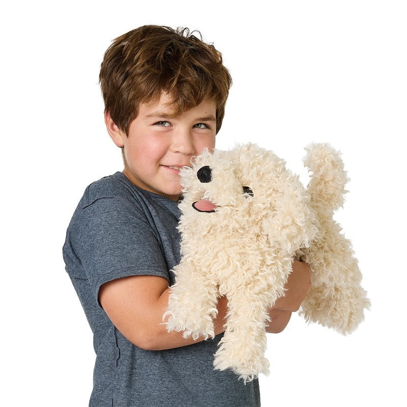 Folkmanis White Poodle Puppy Hand Puppet, 20"