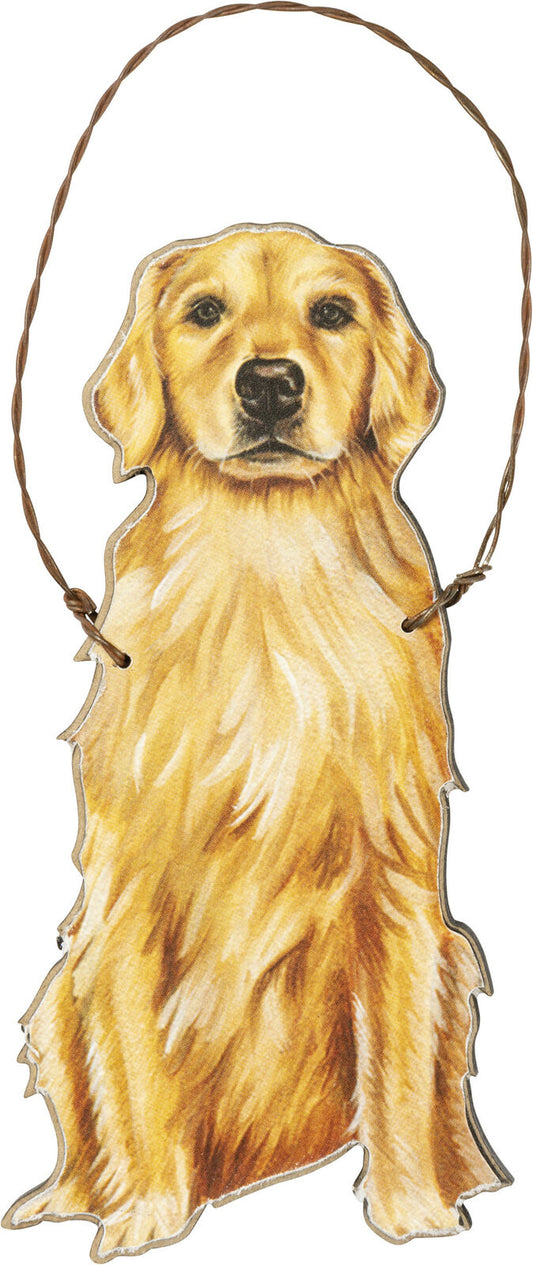 Primitives By Kathy Golden Retriever Christmas Ornament
