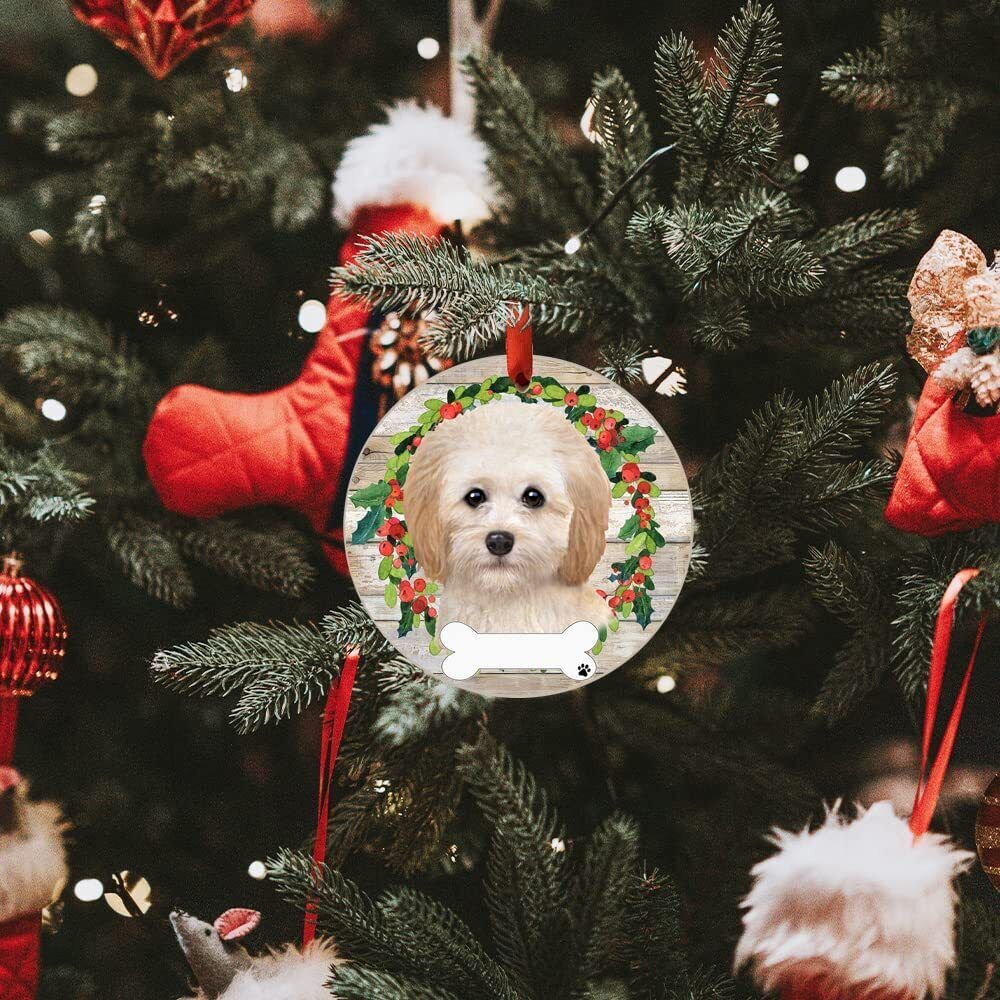 Cockapoo Ornament - E&S Pets, DIY Personalizable, Ceramic Round Ornament