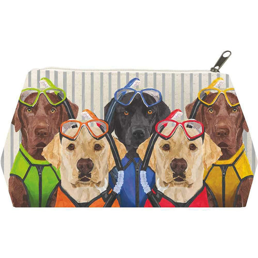 Paperproducts Design The Musketeers Labrador Dogs Cotton Cosmetic Bag (Large)