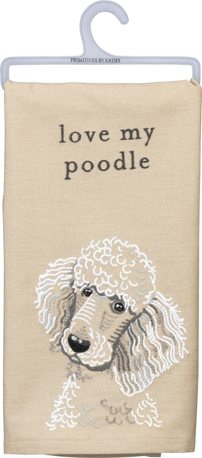 Primitives by Kathy Love My Poodle Dish Towel, 26"