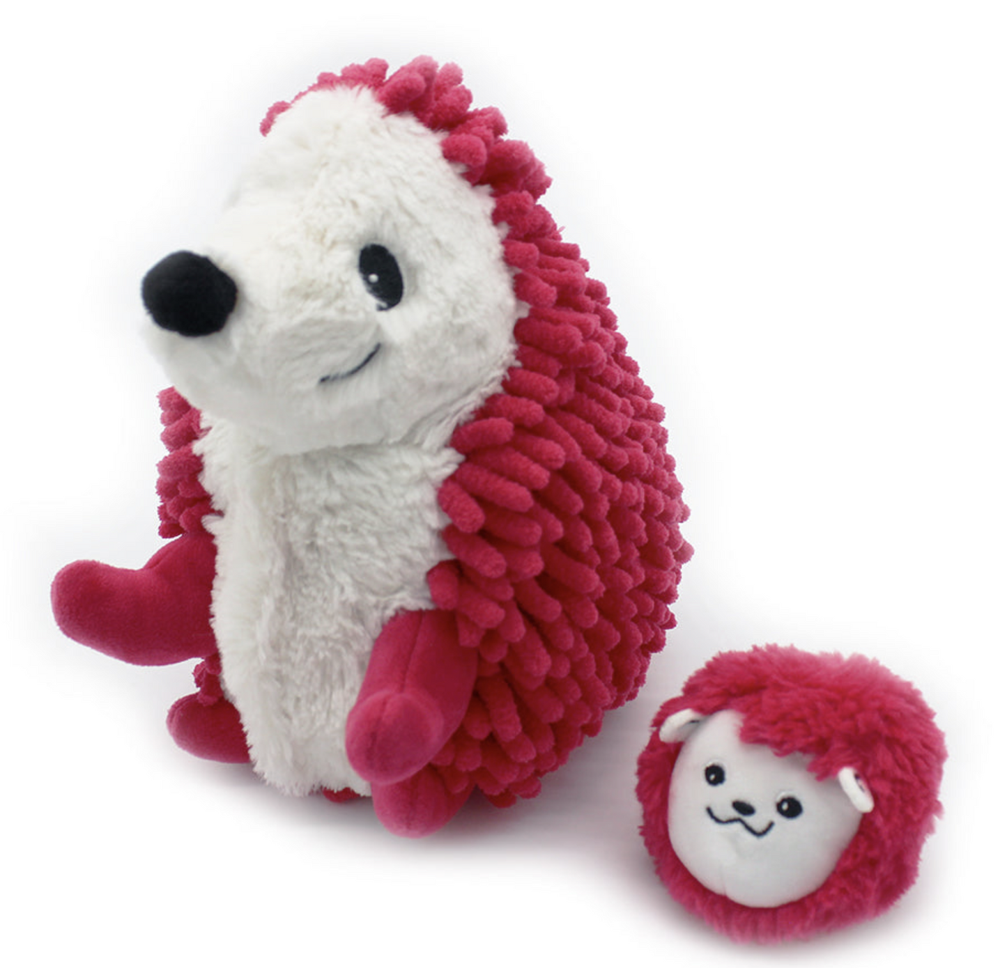 Les Deglingos Piktou Hedgehog with Baby - Beetroot Plush Stuffed Animal Toy, 11"