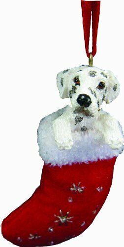 Dalmatian Christmas Stocking Ornament with "Santa's Little Pals" Hand Painted