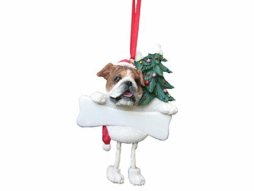 Bulldog Ornament with Unique "Dangling Legs" Hand Painted Easily Personalized