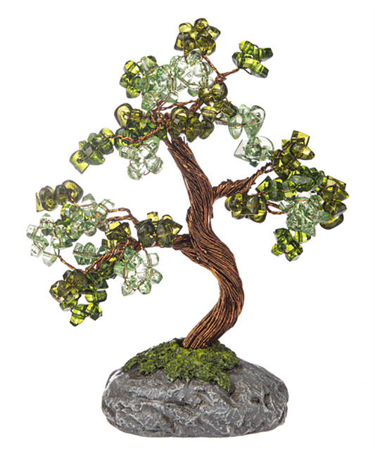Ganz Crystal Expressions Acrylic Shades of Green Beaded Tree Figurine, 5.25"