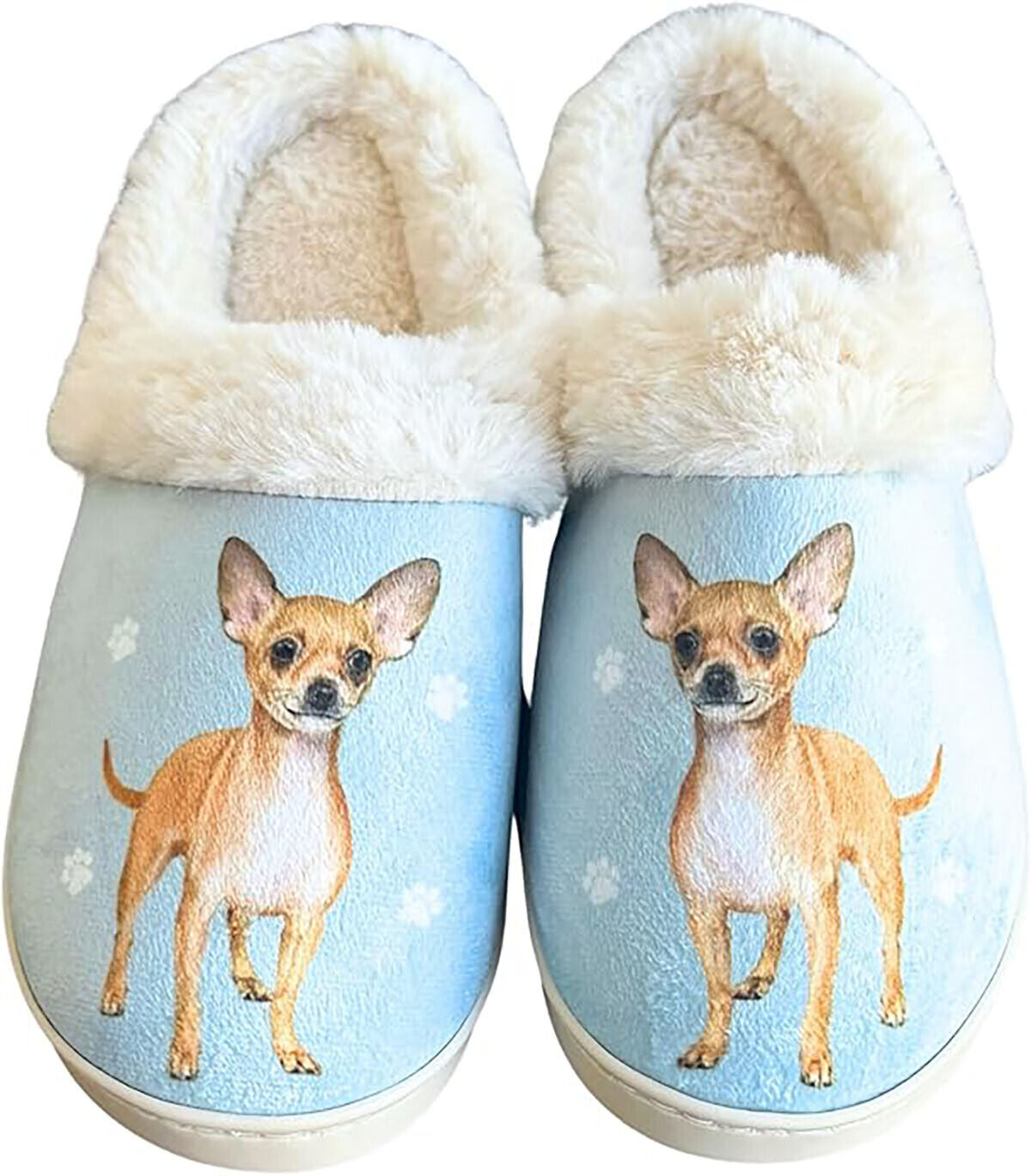 E&S Pets Chihuahua Snugg Slippers for Pet Lovers - Fuzzy Memory Foam, S/M