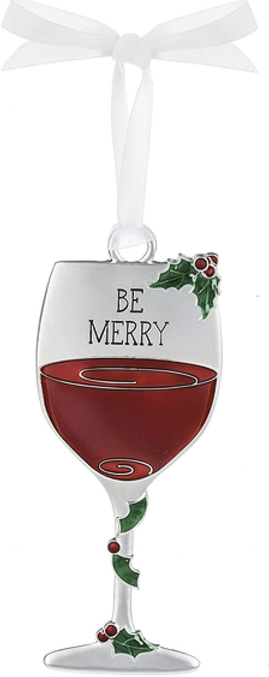 Ganz Merry Merlot Wine Metal Ornament - Be Merry