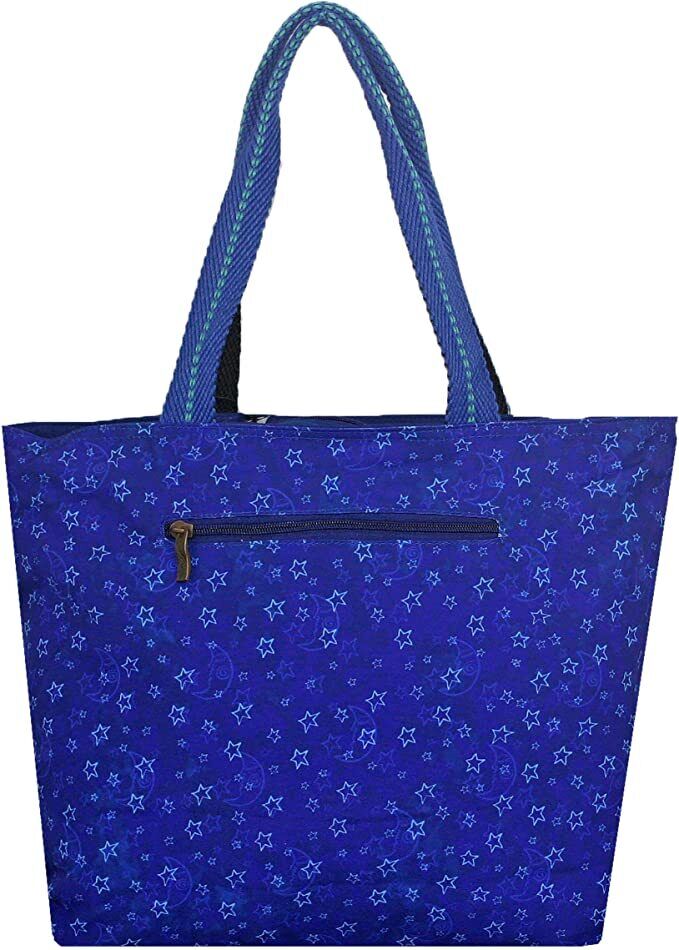 Laurel Burch Spirit Celestial Sun Moon and Stars Bag Shoulder Tote, 20x15x5.5"