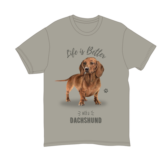 Red Dachshund Unisex 100% Cotton T-Shirt - Super Soft & Comfortable, Large