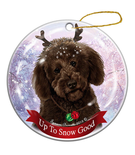 Holiday Pet Gifts Labradoodle Chocolate Dog Porcelain Christmas Ornament
