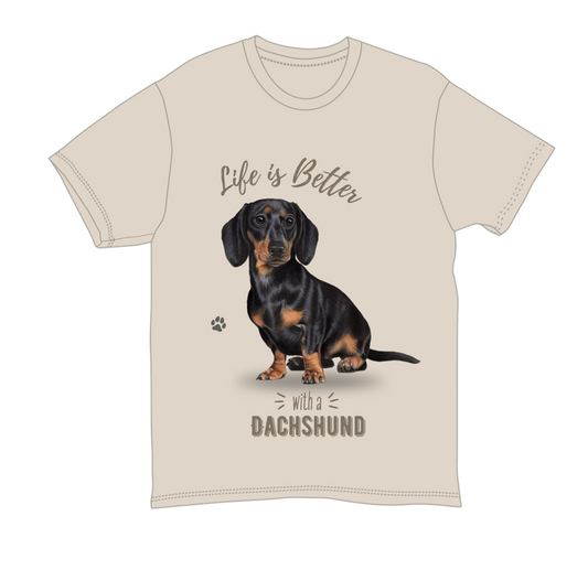 Black Dachshund Unisex 100% Cotton T-Shirt - Super Soft & Comfortable, X-Large