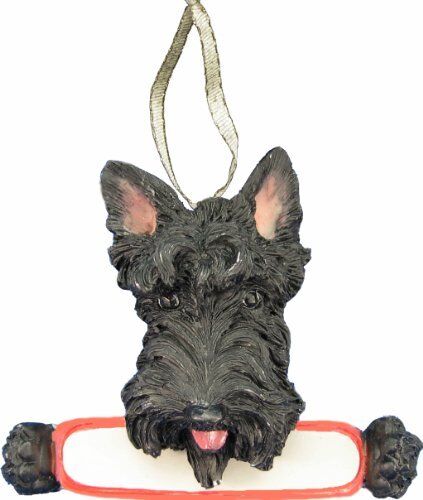 Scottish Terrier Ornament "Santa's Pals" With Personalizable Name Plate