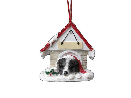 Border Collie Doghouse Ornament Hand Painted and Easily Personalized