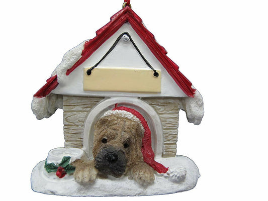 Sharpei Doghouse Ornament Hand Painted and Easily Personalized