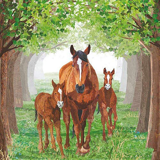 Paperproducts Design Timberland Horse Beverage Napkin, 5" x 5", Pkg. of 20