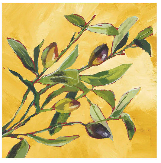 Paperproducts Design Olive Musée Branch Beverage Napkin, 5" x 5", Pkg of 20