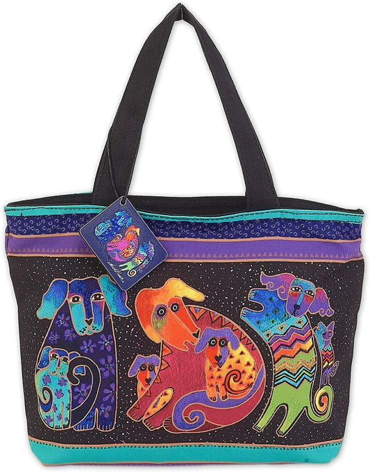 Laurel Burch Artistic Totes Shoulder Zipper Top, 18 by 15-Inch, Dogs and Doggies