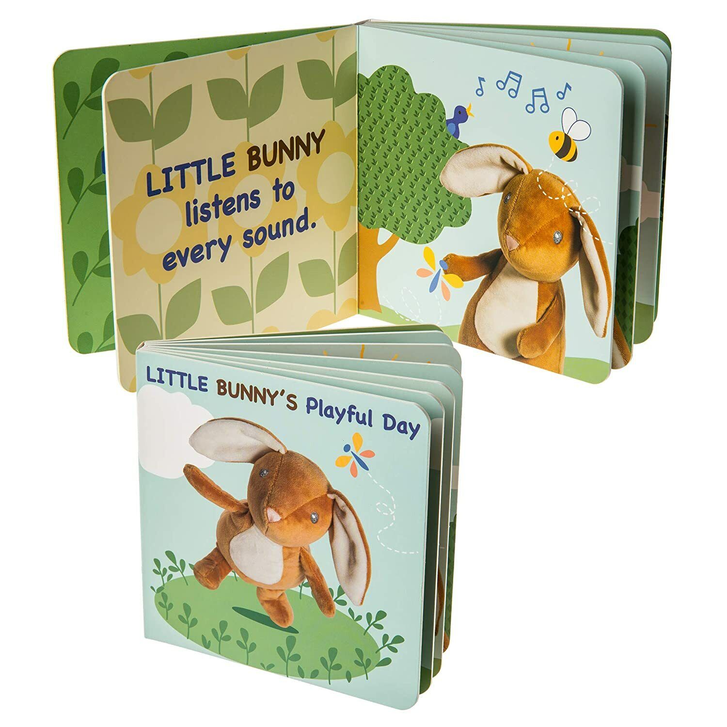 Mary Meyer Leika Baby Board Book, 6 x 6-Inches, Little Bunny