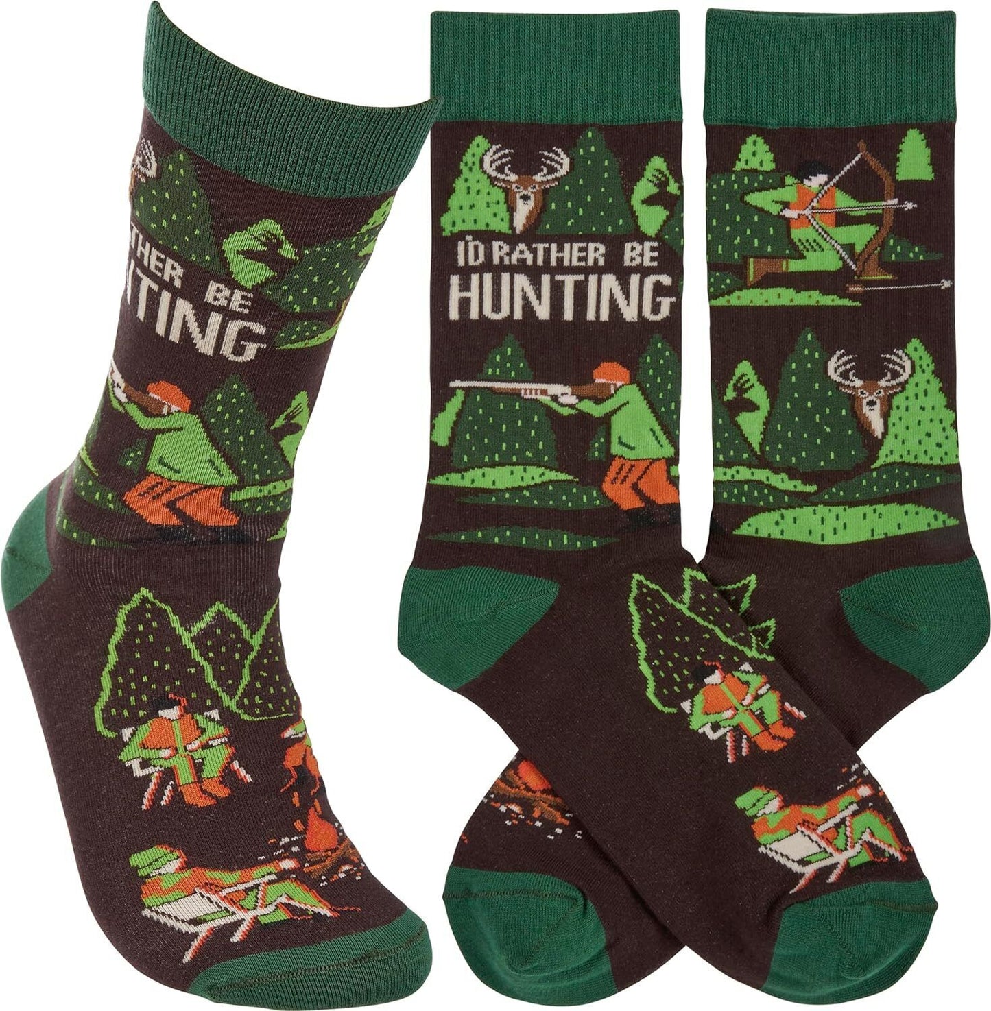 Primitives by Kathy Socks - I'd Rather Be Hunting, One Size, Unisex