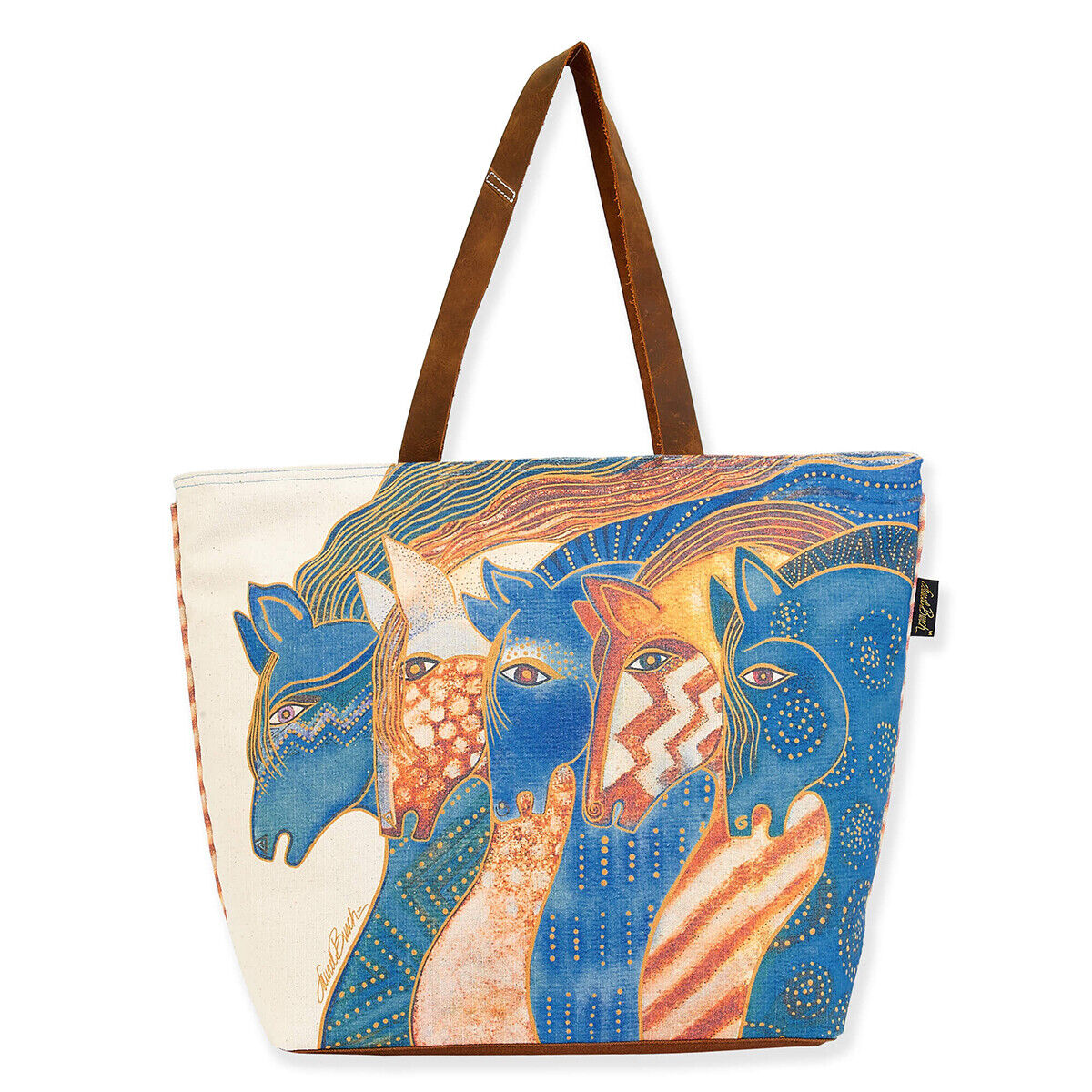 Laurel Burch Horse Sky Mares Large Shoulder Tote Bag, 20" x 5" x 15"