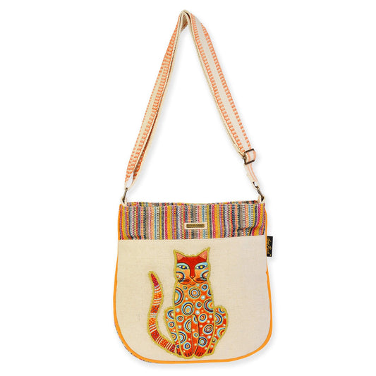 Sun'N'Sand Medium Crossbody with Tabby Cat, 10'' x 2.25'' x 12''