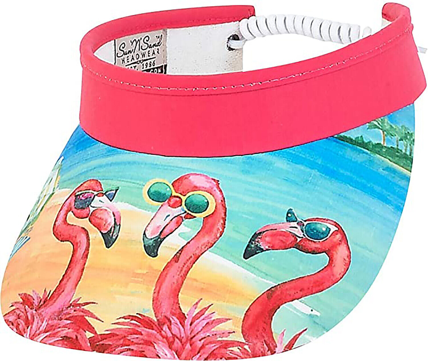 Sun 'N' Sand Flamingo With Glasses Visor (One Size - Pink)