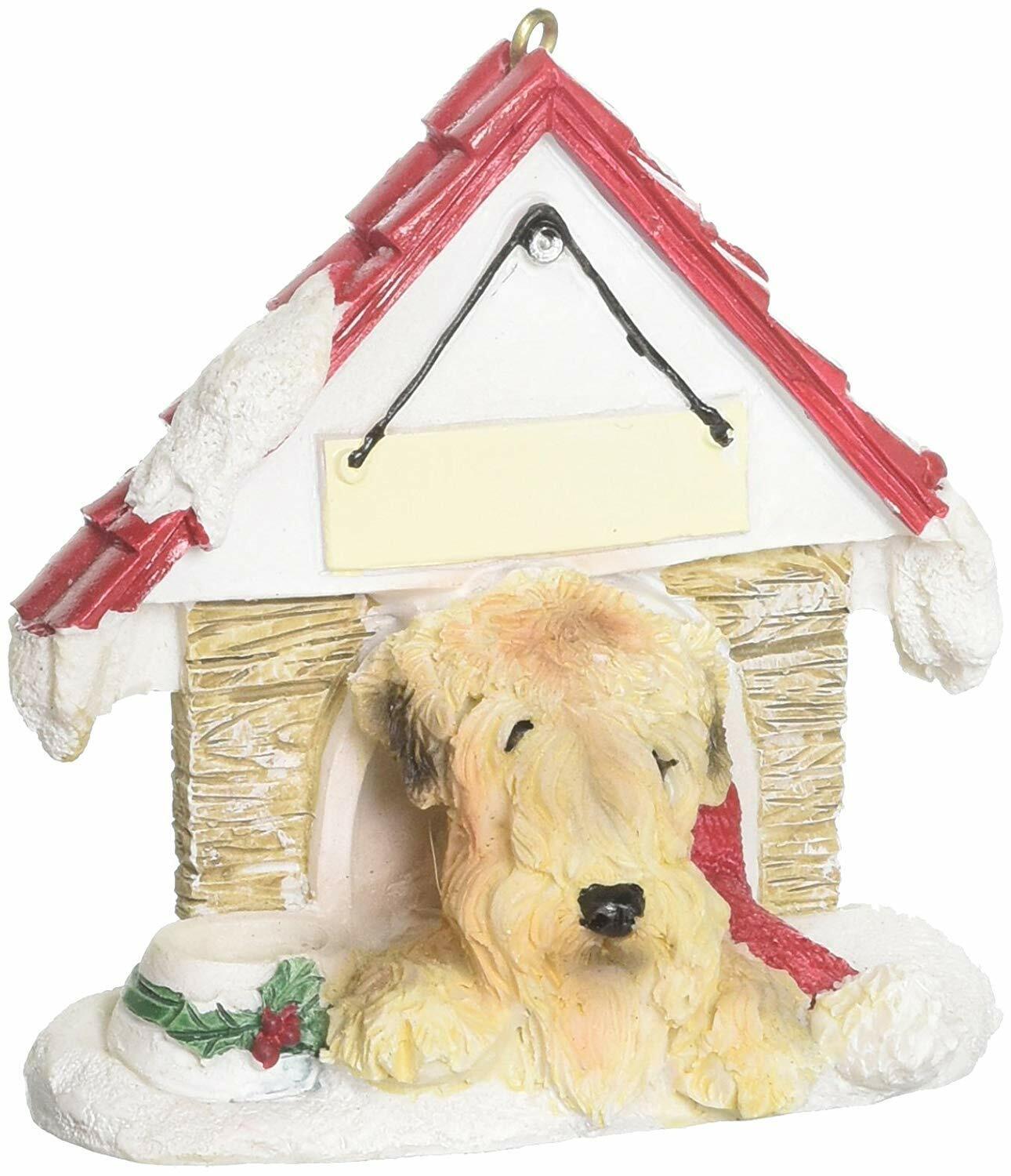 Wheaten Terrier Doghouse Ornament Hand Painted Easily Personalized