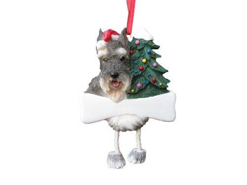 Schnauzer Ornament with "Dangling Legs" Hand Painted and Easily Personalized