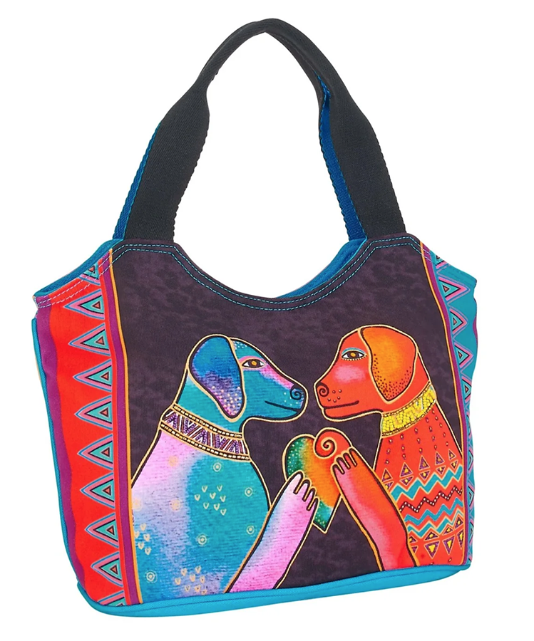 Laurel Burch Heartfelt Dogs Medium Scoop Tote, 14" x 5.5" x 8.5"