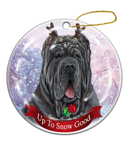 Holiday Pet Gifts Neapolitan Mastiff Blue Cropped Dog Porcelain Christmas