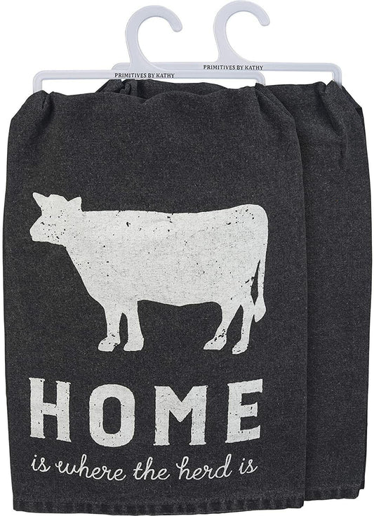 Primitives by Kathy Decorative Kitchen Towel - Home is Where the Herd Is