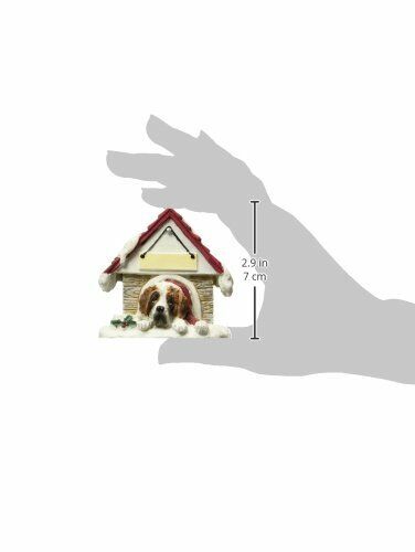 Saint Bernard Doghouse Ornament Hand Painted and Easily Personalized