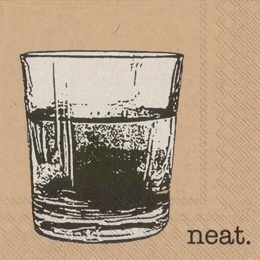 Ideal Home Range 20-Count Brown Paper Cocktail Napkins, Neat
