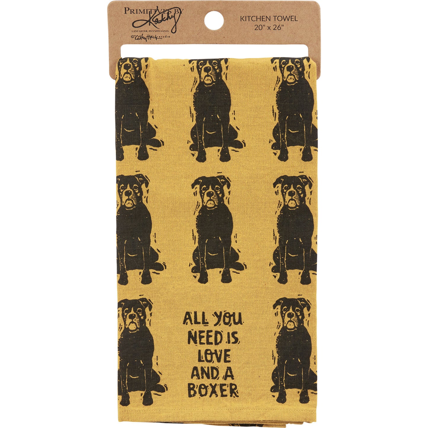 Primitives by Kathy Kitchen Towel - All You Need Is Love And A Boxer