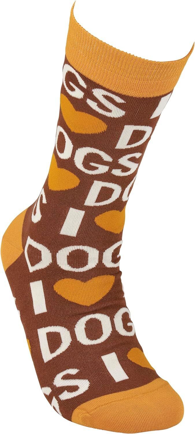 Primitives by Kathy - Fun Fact I Love Dogs Socks, One Size, Unisex