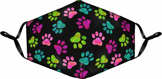 Spoontiques Fun Face Mask, Washable, Reusable, Adjustable Ear Straps -Pawprints