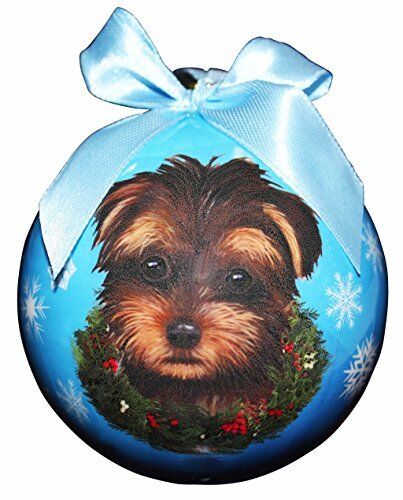 "Yorkipoo Christmas Ornament" Shatter Proof Ball Easy To Personalize