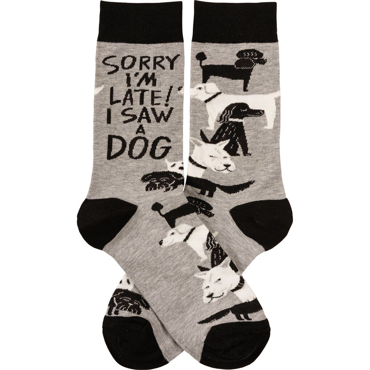 Primitives by Kathy 113092 Sorry I'm Late I Saw a Dog Socks