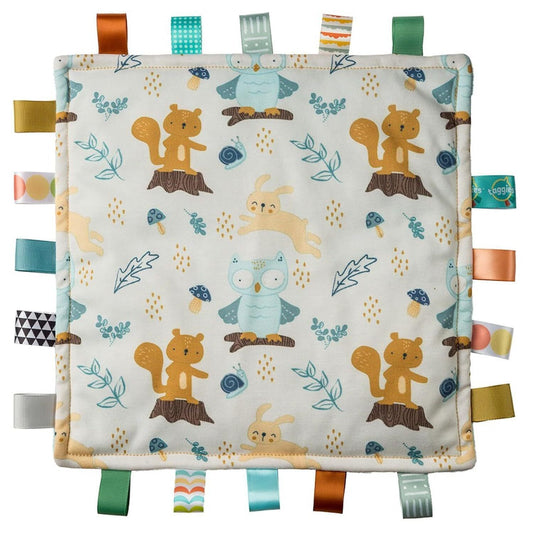 Mary Meyer Taggies Original Comfy Blanket Sensory Tags, 12 x 12", Forest Fun